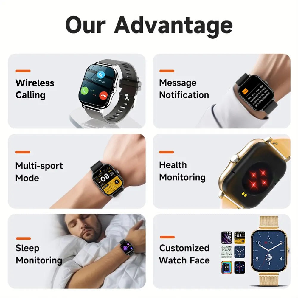 New SmartWatch 1.83" Big Color Screen Full Touch Custom Dial Smart Watch Bluetooth